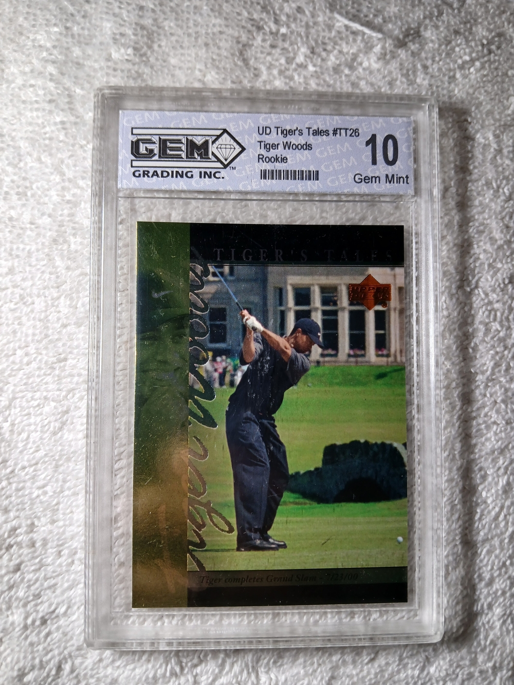 Tiger Woods Rookie Trading Card - Black - GEM Grading Inc. Graded 10.